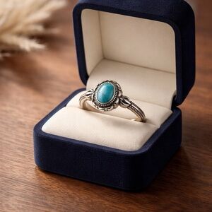 *NEW* Vintage Style 925 Silver Turquoise Ring